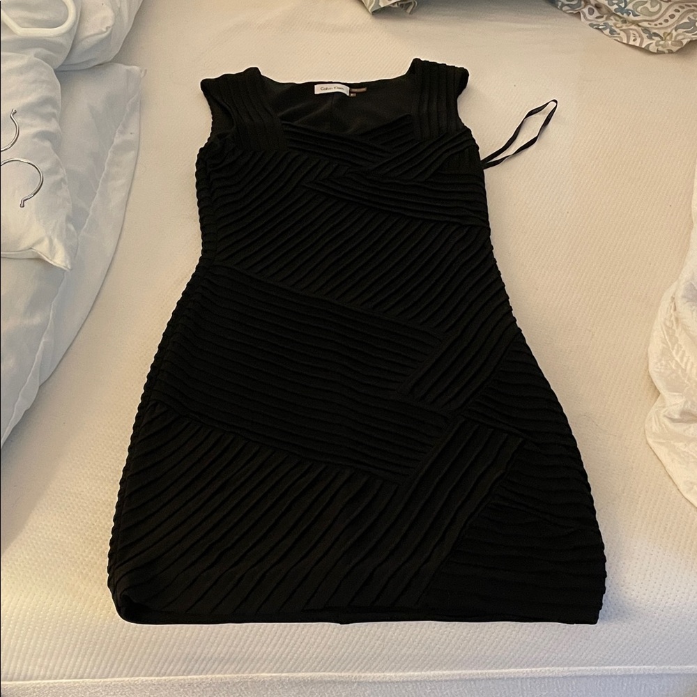 Calvin Klein Black Textured Mini Dress